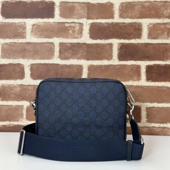 Migliore Repliche Borsa a tracolla piccola Gucci Ophidia da uomo 802170 blu scuro Economiche Outlet Online