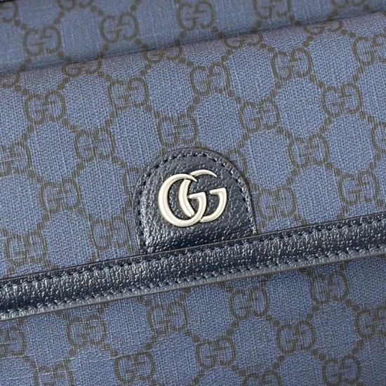Migliore Repliche Borsa a tracolla piccola Gucci Ophidia da uomo 802170 blu scuro Economiche Outlet Online