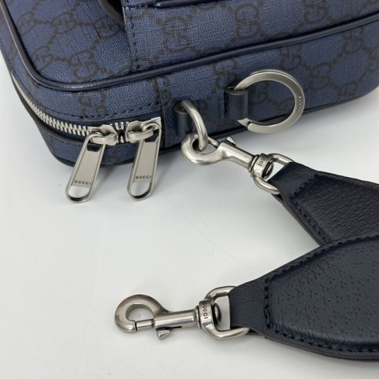 Migliore Repliche Borsa a tracolla piccola Gucci Ophidia da uomo 802170 blu scuro Economiche Outlet Online