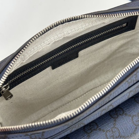 Migliore Repliche Borsa a tracolla piccola Gucci Ophidia da uomo 802170 blu scuro Economiche Outlet Online