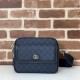Migliore Repliche Borsa a tracolla piccola Gucci Ophidia da uomo 802170 blu scuro Economiche Outlet Online