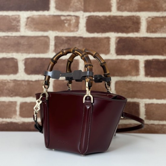 Repliche Gucci Mini bamboo top handle tote borse 805832 Rosso Imitazioni Premium Migliore Repliche Gucci Mini bamboo top handle tote borse 805832 Rosso Economiche Outlet Online