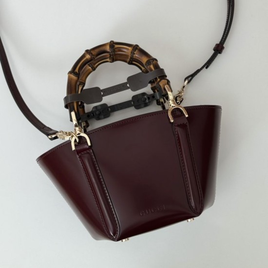 Repliche Gucci Mini bamboo top handle tote borse 805832 Rosso Imitazioni Premium Migliore Repliche Gucci Mini bamboo top handle tote borse 805832 Rosso Economiche Outlet Online