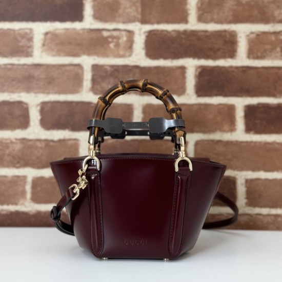 Repliche Gucci Mini bamboo top handle tote borse 805832 Rosso Imitazioni Premium Migliore Repliche Gucci Mini bamboo top handle tote borse 805832 Rosso Economiche Outlet Online