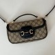 Replica perfetta Gucci 815206 Horsebit 1955 Borsa piccola morbida con manico superiore Nero Imitazione Outlet Online