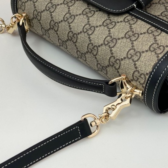 Replica perfetta Gucci 815206 Horsebit 1955 Borsa piccola morbida con manico superiore Nero Imitazione Outlet Online