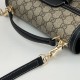 Replica perfetta Gucci 815206 Horsebit 1955 Borsa piccola morbida con manico superiore Nero Imitazione Outlet Online
