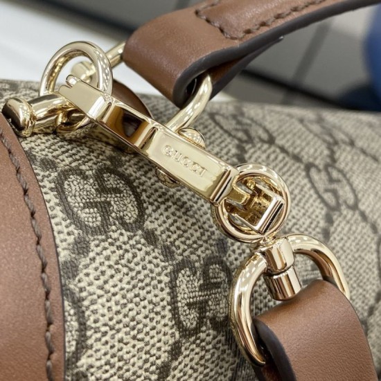 Perfette Qualità Repliche Gucci 815206 Horsebit 1955 Soft piccola borsa con manico superiore Marrone Imitazione