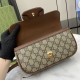 Perfette Qualità Repliche Gucci 815206 Horsebit 1955 Soft piccola borsa con manico superiore Marrone Imitazione