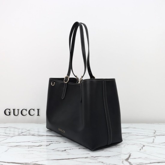 Miglior Falso Borsa tote media Gucci GG Emblem 815213 nero Economiche Premium
