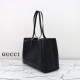 Miglior Falso Borsa tote media Gucci GG Emblem 815213 nero Economiche Premium
