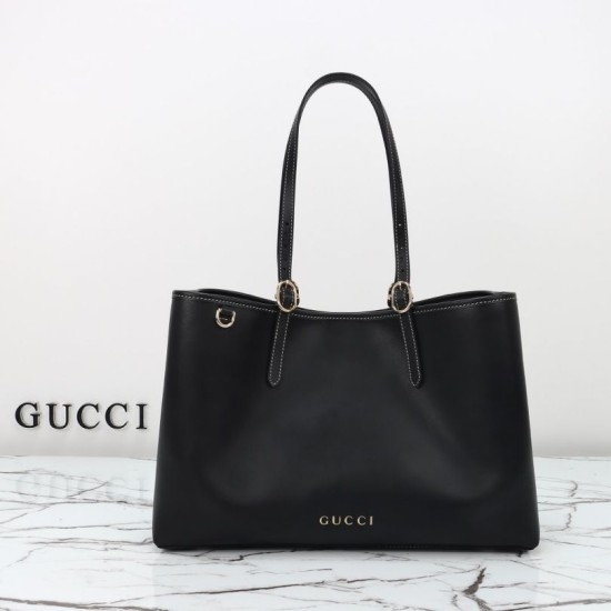 Miglior Falso Borsa tote media Gucci GG Emblem 815213 nero Economiche Premium