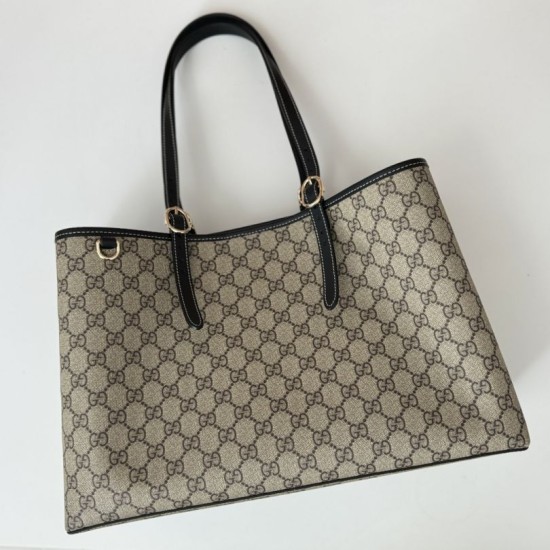Miglior Falso Borsa tote media Gucci GG Emblem 815213 nero Economiche Premium