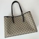 Miglior Falso Borsa tote media Gucci GG Emblem 815213 nero Economiche Premium
