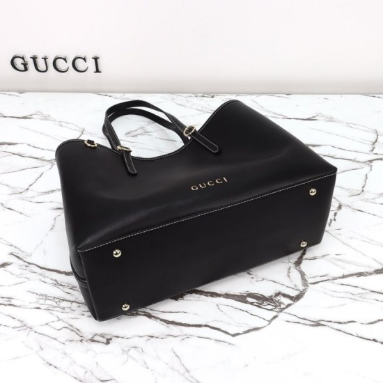 Miglior Falso Borsa tote media Gucci GG Emblem 815213 nero Economiche Premium