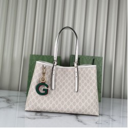 Replica perfetta Gucci GG Emblem borsa tote media 815213 Beige Imitazione Outlet Online