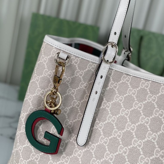 Replica perfetta Gucci GG Emblem borsa tote media 815213 Beige Imitazione Outlet Online
