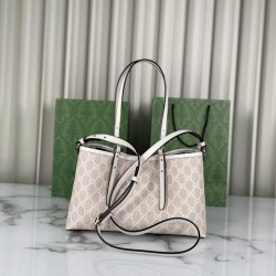 Replica perfetta Borsa tote piccola Gucci GG Emblem 815214 Beige Imitazione Outlet Online