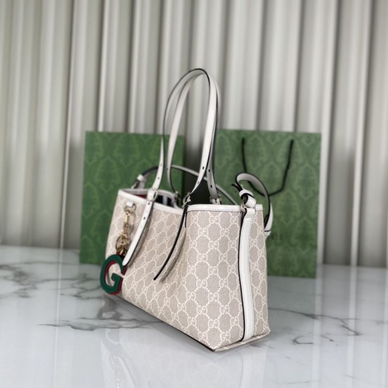 Repliche Borsa tote piccola Gucci GG Emblem 815214 Beige Imitazioni Premium Replica perfetta Borsa tote piccola Gucci GG Emblem 815214 Beige Imitazione Outlet Online