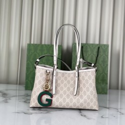 Replica perfetta Borsa tote piccola Gucci GG Emblem 815214 Beige Imitazione Outlet Online