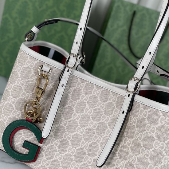 Repliche Borsa tote piccola Gucci GG Emblem 815214 Beige Imitazioni Premium Replica perfetta Borsa tote piccola Gucci GG Emblem 815214 Beige Imitazione Outlet Online