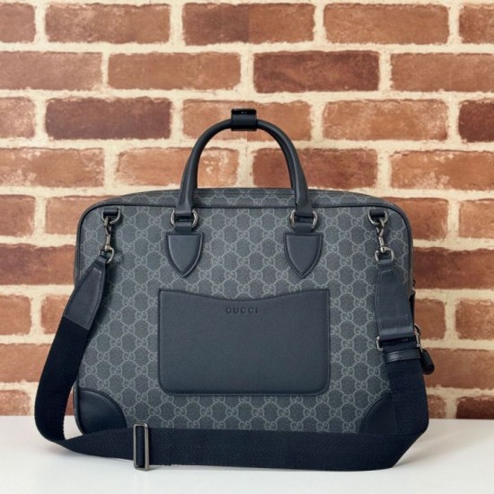 Migliore Repliche Gucci 821149 Borsa a tracolla media GG Emblem Nero Economiche Outlet Online