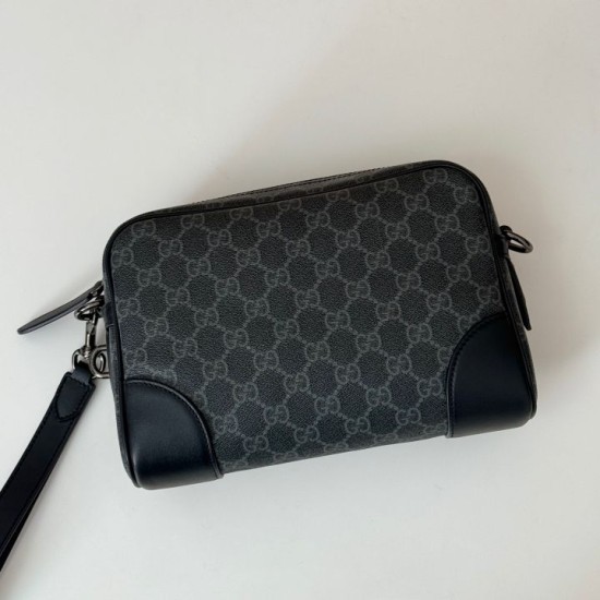 Perfette Qualità Repliche Gucci 821155 GG Emblem piccola borsa a tracolla Nero Imitazione