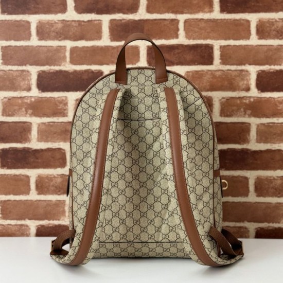Migliore Repliche Gucci 821159 GG Emblem zaino medio Marrone Economiche Outlet Online