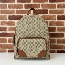 Migliore Repliche Gucci 821159 GG Emblem zaino medio Marrone Economiche Outlet Online