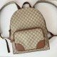 Migliore Repliche Gucci 821159 GG Emblem zaino medio Marrone Economiche Outlet Online