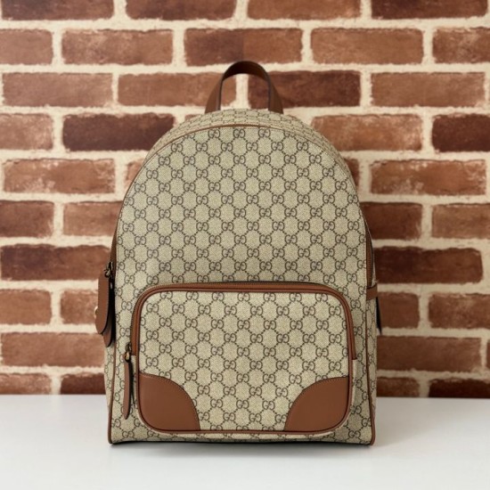 Migliore Repliche Gucci 821159 GG Emblem zaino medio Marrone Economiche Outlet Online