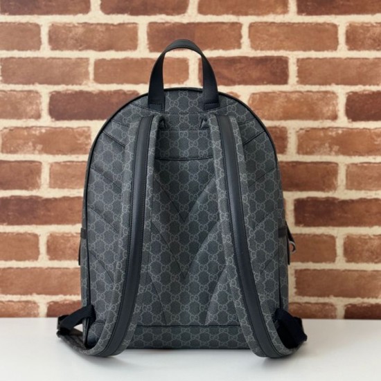 Migliore Repliche Gucci 821159 GG Emblem zaino medio Nero Economiche Outlet Online