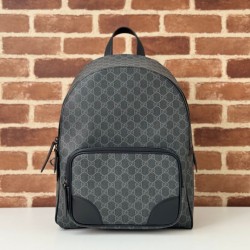 Migliore Repliche Gucci 821159 GG Emblem zaino medio Nero Economiche Outlet Online