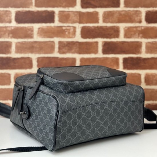 Migliore Repliche Gucci 821159 GG Emblem zaino medio Nero Economiche Outlet Online