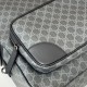 Migliore Repliche Gucci 821159 GG Emblem zaino medio Nero Economiche Outlet Online