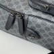 Migliore Repliche Gucci 821159 GG Emblem zaino medio Nero Economiche Outlet Online