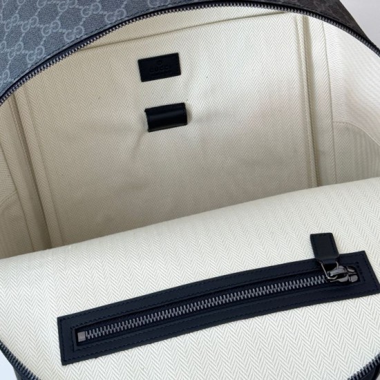Migliore Repliche Gucci 821159 GG Emblem zaino medio Nero Economiche Outlet Online