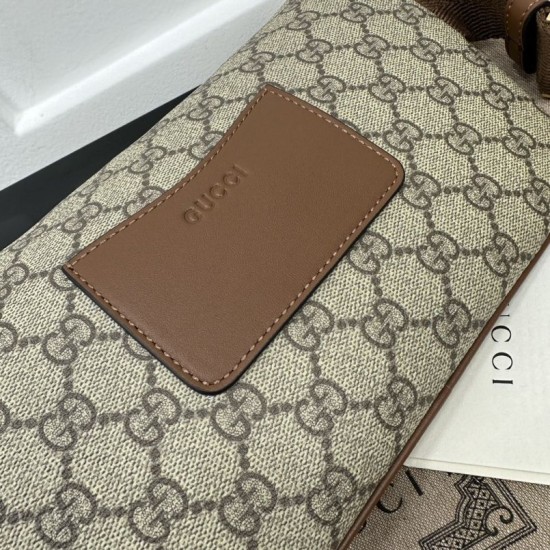 Migliore Repliche Gucci GG Emblem Marsupio medio 821162 Marrone Economiche Outlet Online