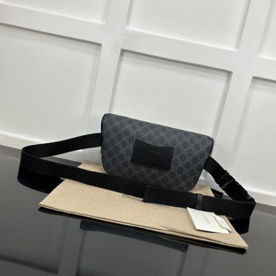 Migliore Repliche Gucci GG Emblem Marsupio medio 821162 Nero Economiche Outlet Online