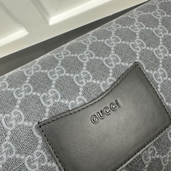 Migliore Repliche Gucci GG Emblem Marsupio medio 821162 Nero Economiche Outlet Online