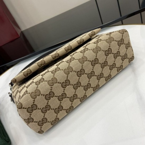 Migliore Repliche Gucci Borsa a tracolla piccola GG uomo con Web 821617 Marrone Economiche Outlet Online