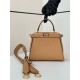 Replica perfetta Borsa Fendi Mini Iconic Peekaboo Marrone chiaro Imitazione Outlet Online