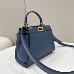 Replica perfetta Borsa Fendi Mini Iconic Peekaboo Blu Imitazione Outlet Online