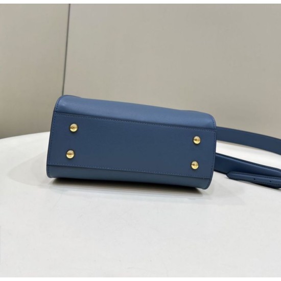 Replica perfetta Borsa Fendi Mini Iconic Peekaboo Blu Imitazione Outlet Online