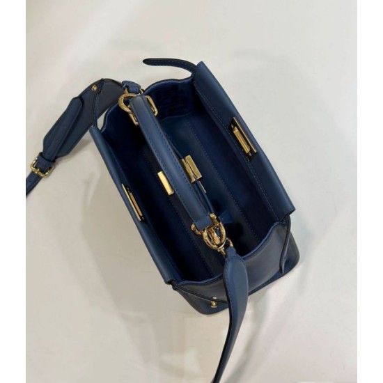 Replica perfetta Borsa Fendi Mini Iconic Peekaboo Blu Imitazione Outlet Online