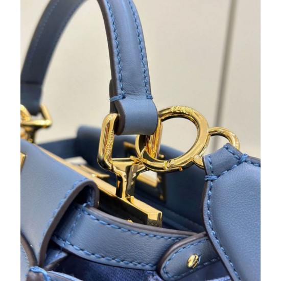 Replica perfetta Borsa Fendi Mini Iconic Peekaboo Blu Imitazione Outlet Online