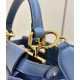Replica perfetta Borsa Fendi Mini Iconic Peekaboo Blu Imitazione Outlet Online