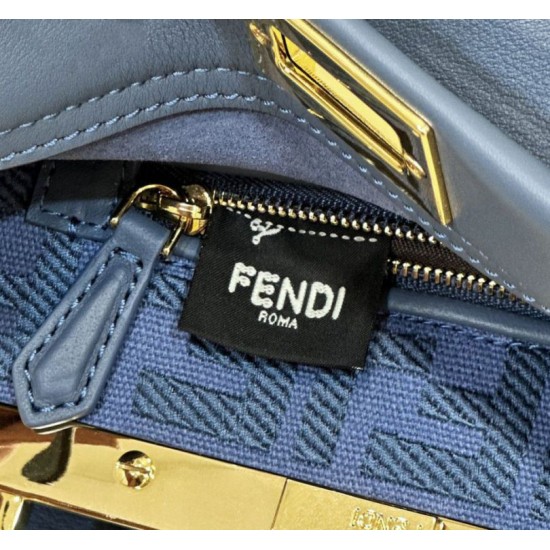 Replica perfetta Borsa Fendi Mini Iconic Peekaboo Blu Imitazione Outlet Online