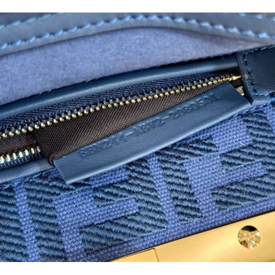 Replica perfetta Borsa Fendi Mini Iconic Peekaboo Blu Imitazione Outlet Online