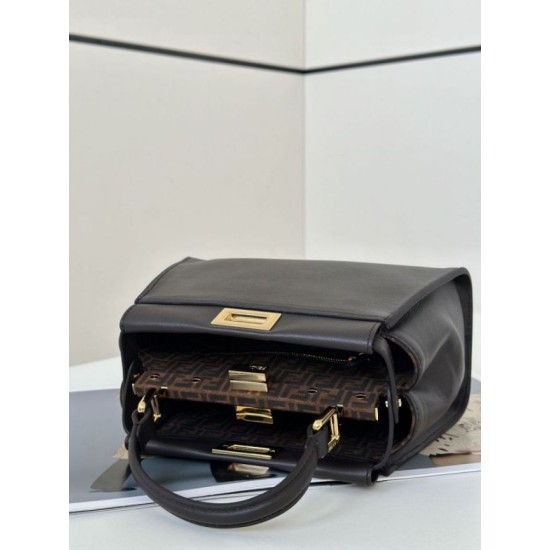 Borsa Fendi Mini Iconica Peekaboo Nero Replica originale di alta qualità Miglior Falso Borsa Fendi Mini Iconica Peekaboo Nero Economiche Premium